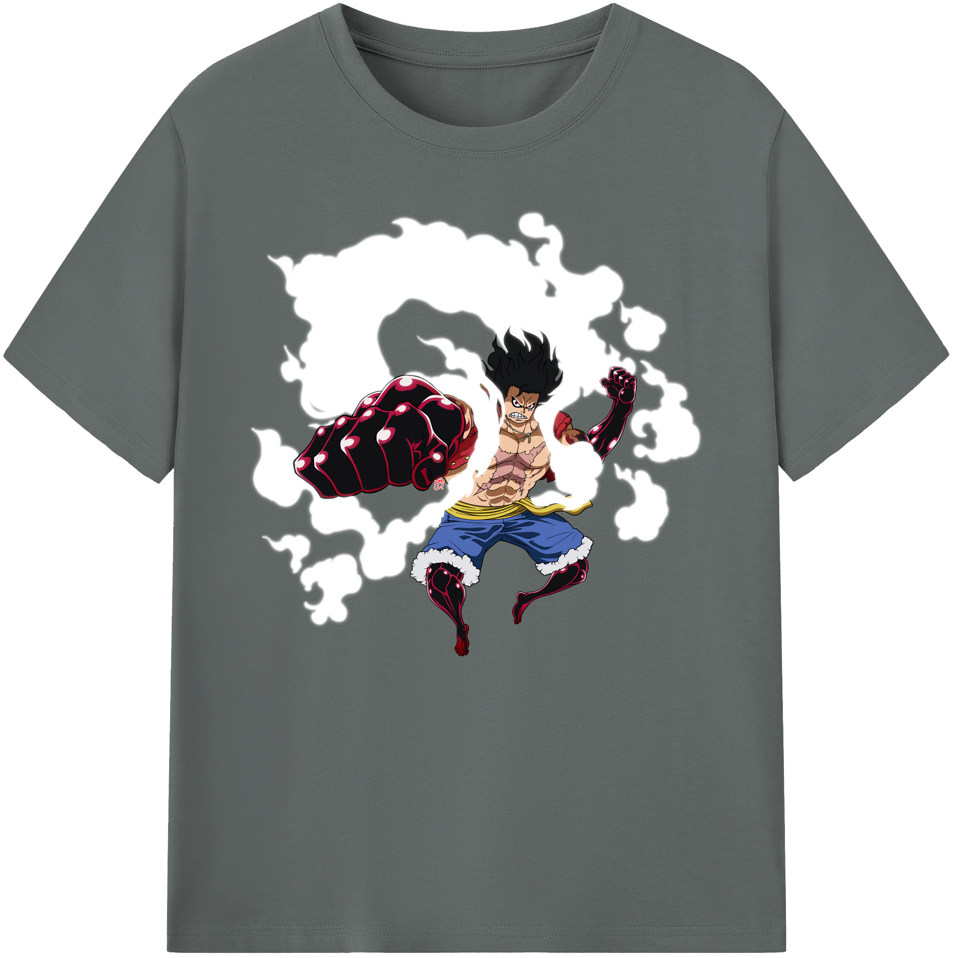 ワンピース モンキー・D・ルフィ ONE PIECE Monkey D. Luffy 綿100％ メンズ半袖Tシャツ｜肌触りやわらか＆通気性